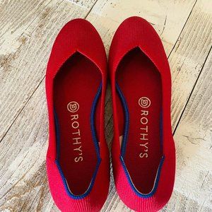 Rothy's red round toe flats 7.5